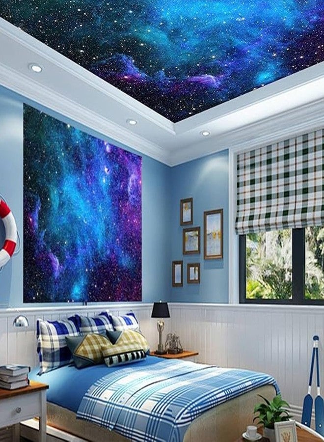 Apdidl Galaxy Tapestry for Bedroom Aesthetic Space Blue Night Starry Sky Stars Universe Tapestry Mysterious Nebula Wall Hanging Backdrop Room Decor for Bedroom Living Room (51'' x 60'') - Image 3